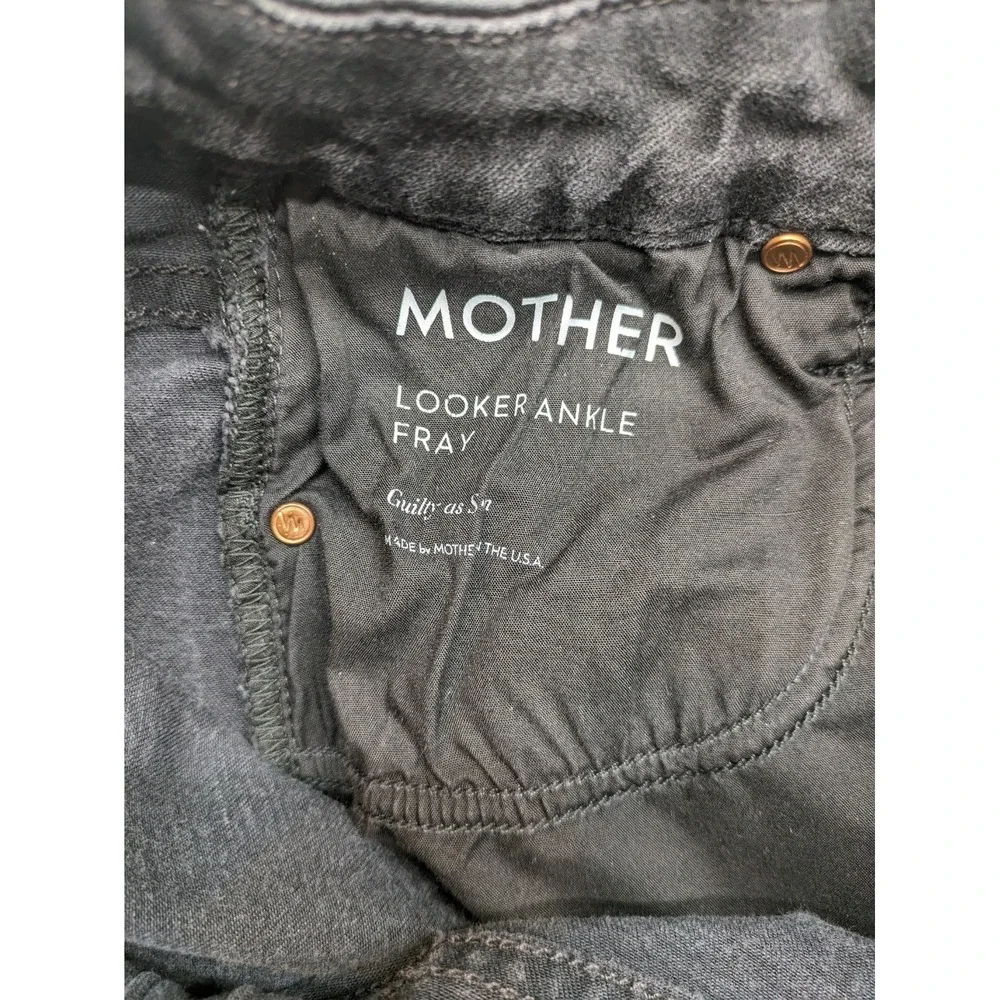Mother Skinny Jeans Looker Ankle Fray Size 25 Distresed Guilty‎ as Sin Comfy Lux